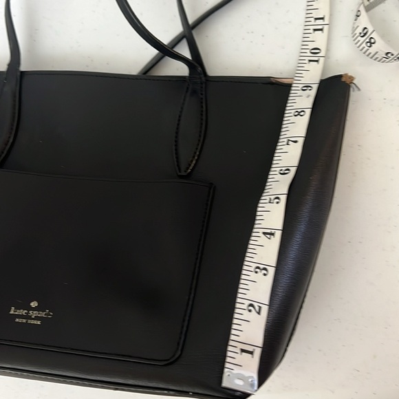 Kate Spade New York Adel Black Leather Tote Shoulder Bag Purse Zip Top - Picture 15 of 16